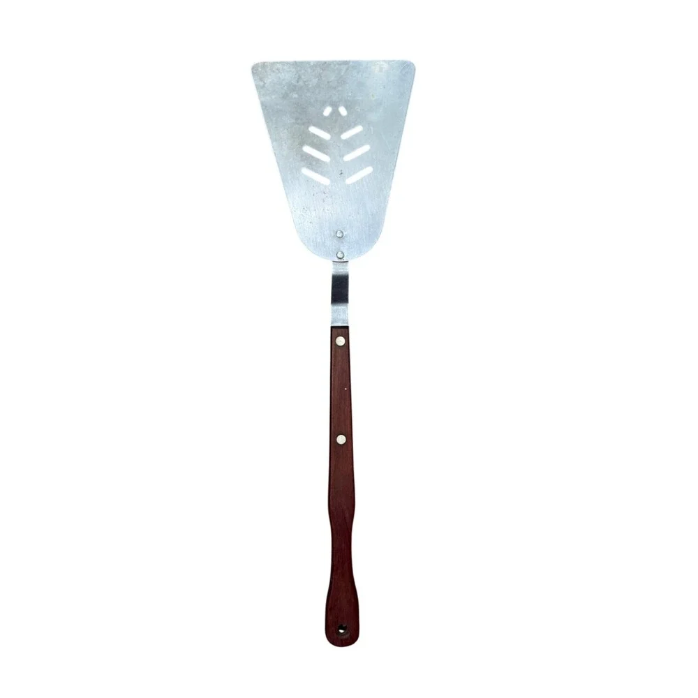 Vintage ACF Stainless Steel Spatula Wood Handle Slotted Turner Kitchen‎ Tool